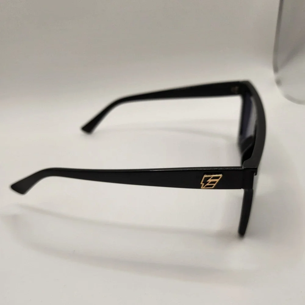 Elusive Eyewear Lux Flat Top Shield Sunglasses Gloss Black Tortoise Sport Edge